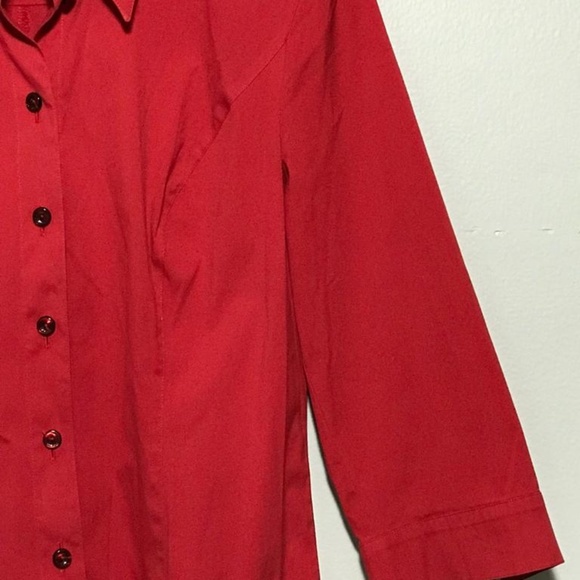 Escada Red Button Down Shirt Blouse - Picture 3 of 3